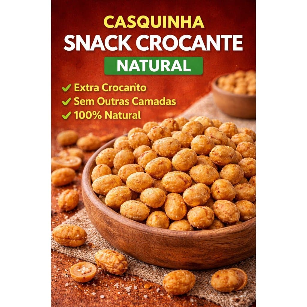 Amendoim Torrado Sem Pele Crocante Snack Saudável Proteico Natural 500g