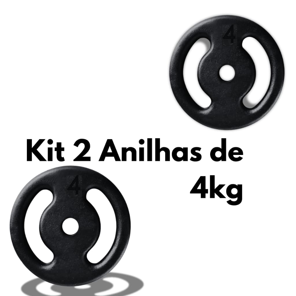 Kit Halteres 2x 4kg Musculação Academia Peso Treino Fitness