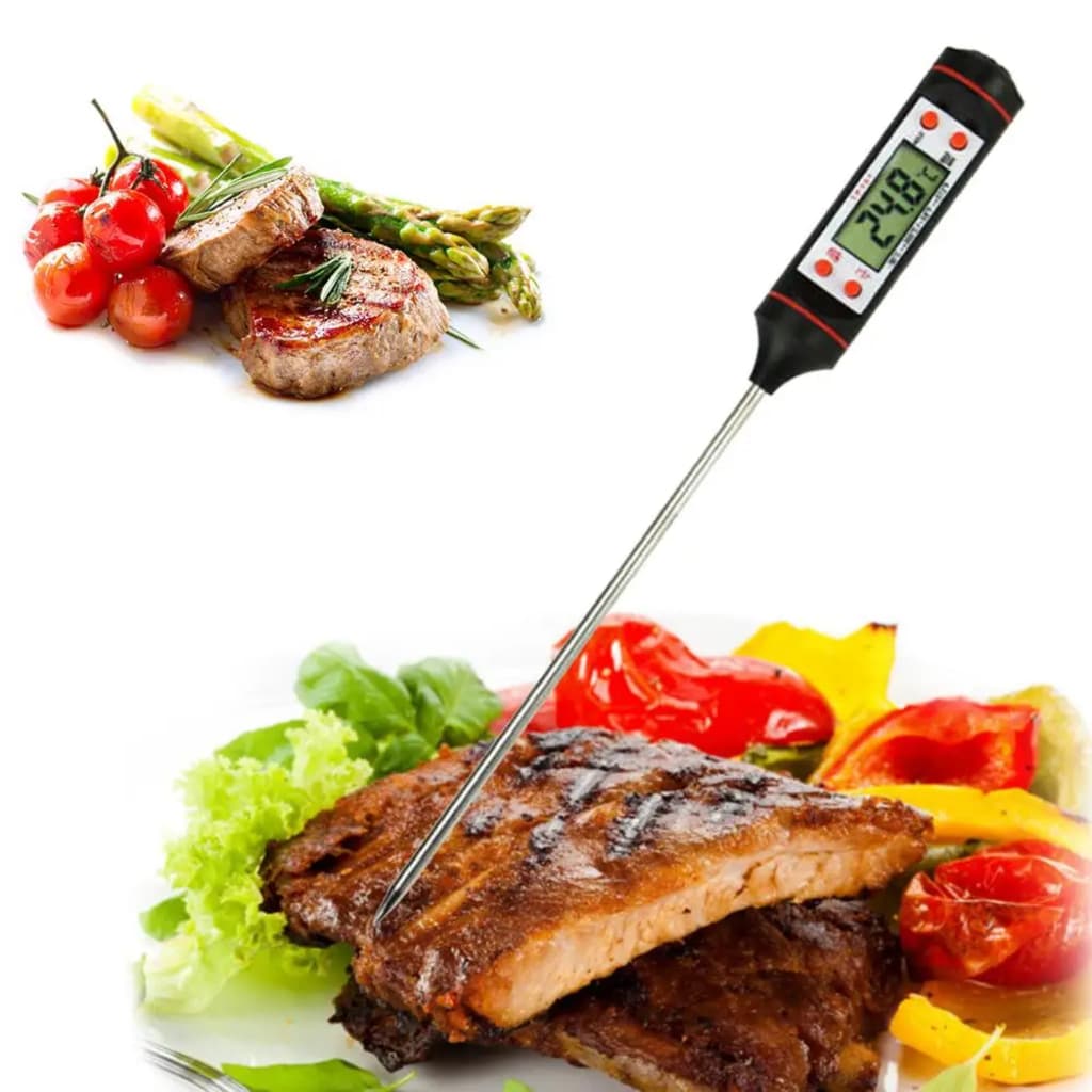 2 Termômetros Culinário Digital Espeto, Alimento, Cozinha, Carne, Churrasco, Líquidos, AVIBES