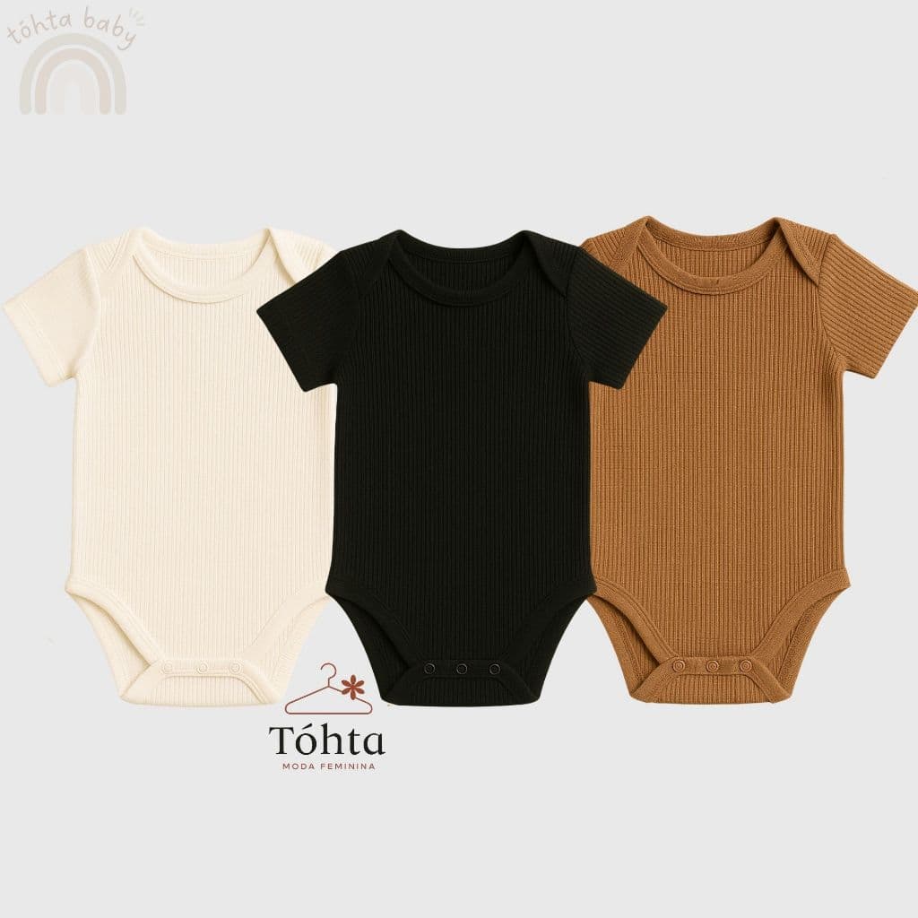 Kit Body Bebê Algodão Suedine Neutro  Menina Menino Unissex Inverno Verão Confortável Enxoval Frio
