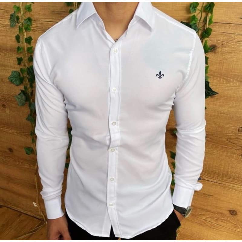 Camisa Social manga longa Masculina DD) ⚜️ Manga longa Slim Fit casual não amassa fácil de passar