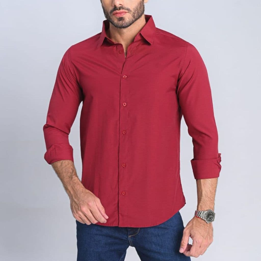 Camisa Masculina Social Premium Slim Fit Elegante Manga Longa Confortável Blusa Comprida Casual com Botão Esporte Fino