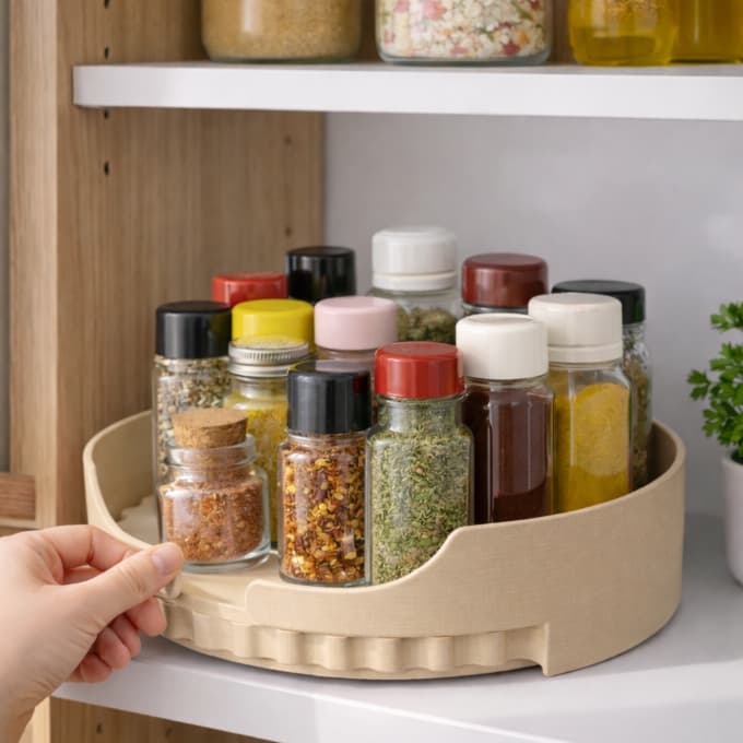 Organizador Giratório Multiuso 360° – Prático, Moderno e Ideal para Armário, Geladeira ou Maquiagem