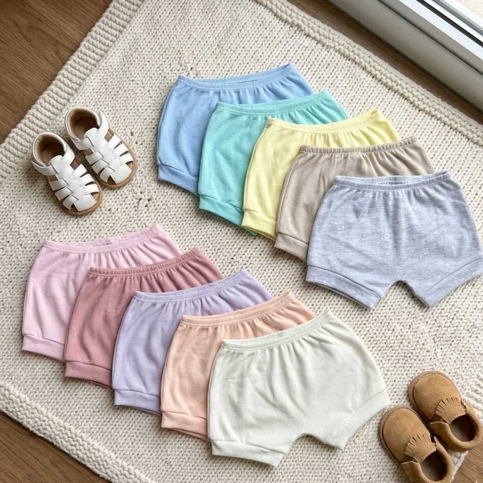 kit 5 peças Shorts Liso Para Bebê/enxoval/roupas para bebê/tapa fraldas/meninas/meninos/verão