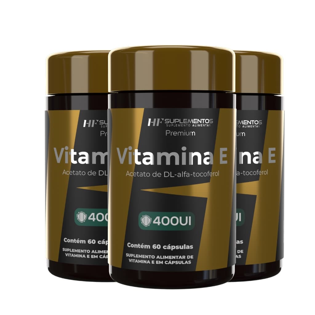 Vitamina E 400UI Alfa Tocoferol HF Suplementos 60 Caps Antioxidante Pele Saudável Sistema Imune