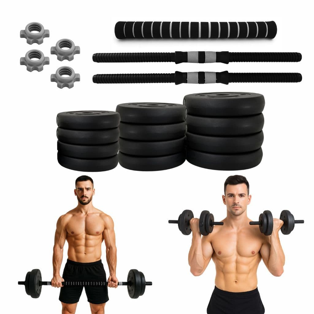 Conjunto De Halter Kit Peso Emborrachado 20kg Academia em Casa