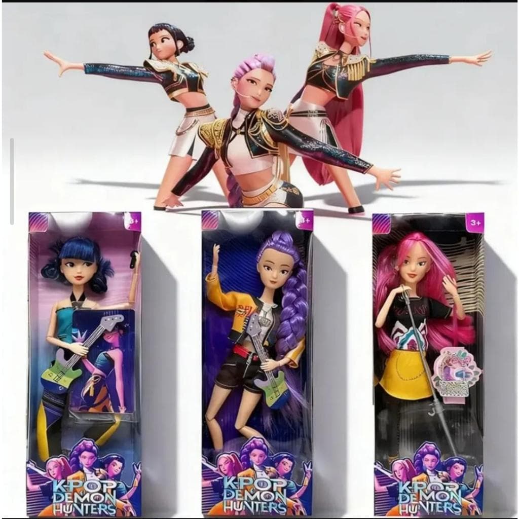 Boneca Articulada Guerreiras do Kpop com Acessórios - Mira, Rumi e Zoey