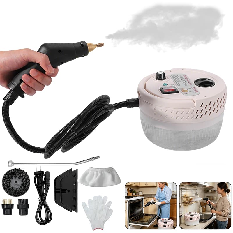 JMJN Limpador a Vapor Portátil 2500W Alta Pressão Máquina de Limpeza Profissional com Escovas, Luvas e Esterilização