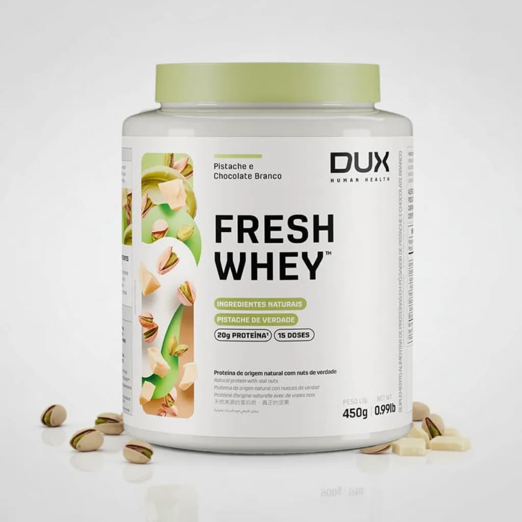 Freshwhey 450g Whey Protein Dux Pistache E Chocolate Branco