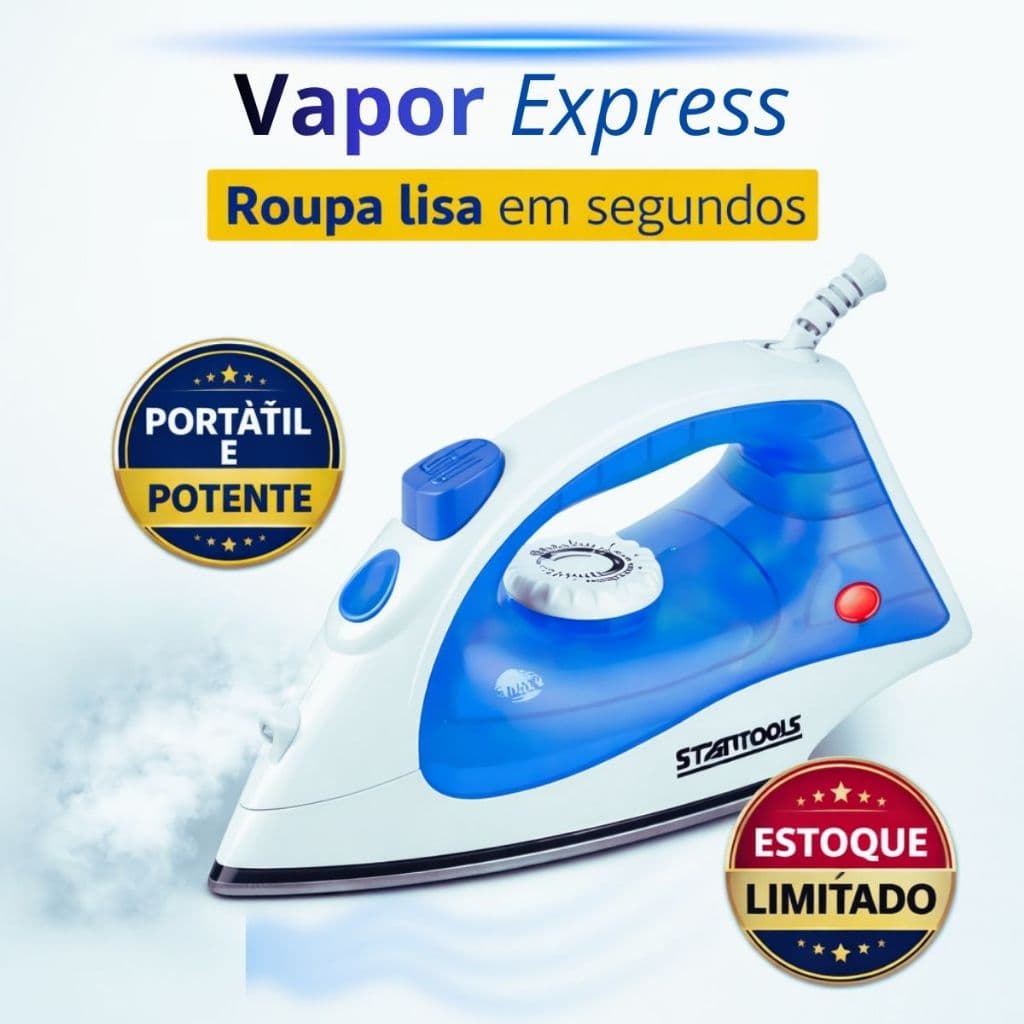 Ferro a Vapor Portátil Vapor Express 127V Compacto Potente Passa Roupa Rápido Sortido