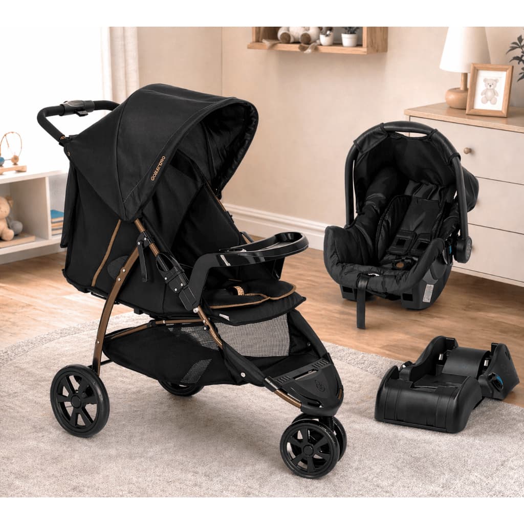 Carrinho de Bebê Galzerano Cross Trail Passeio 3 Rodas Travel System até 15kg