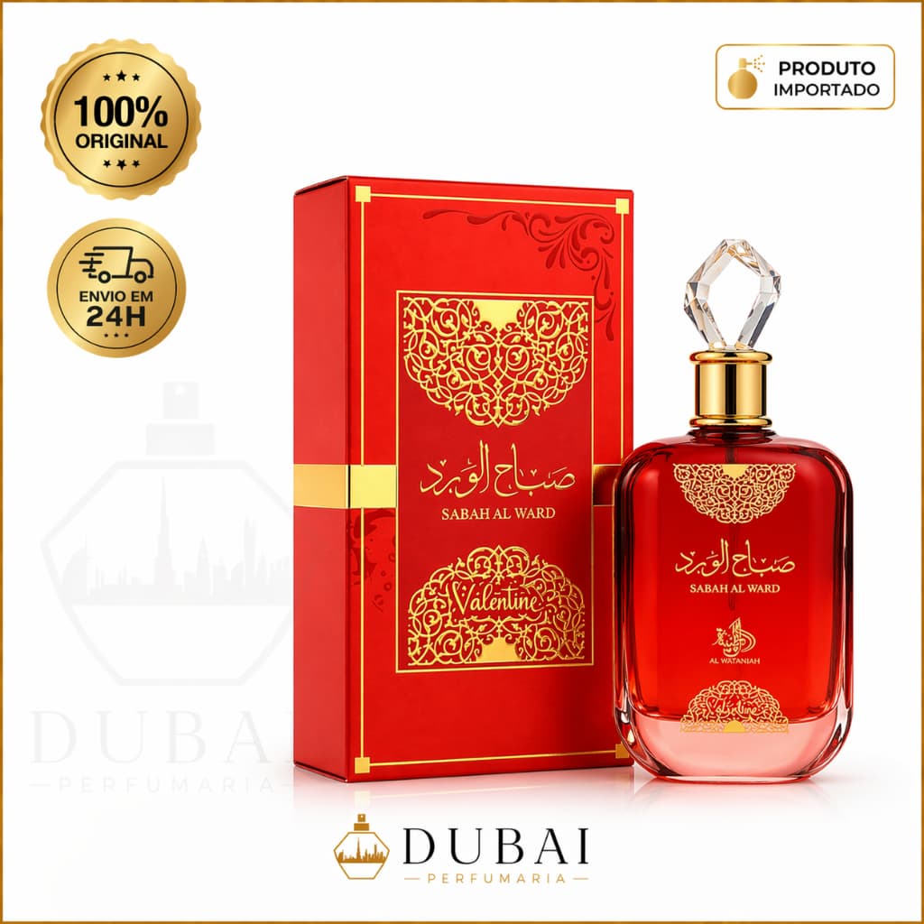 Perfume Sabah Valentine Al Wataniah Feminino EDP 100ml Importado Original Doce Floral Romântico Alta Fixação Longa Duraç
