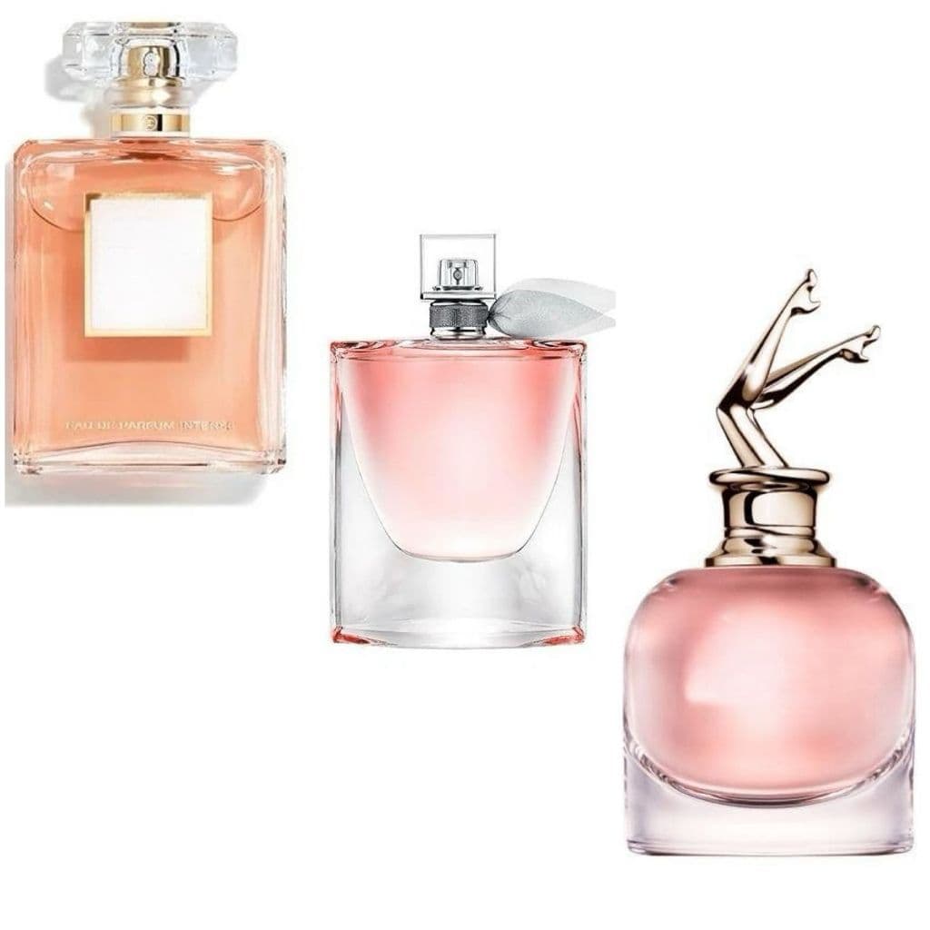 Kit 3 Perfumes de Bolsa Importado Coco La Vie e Scandal - Frasco 50 ml