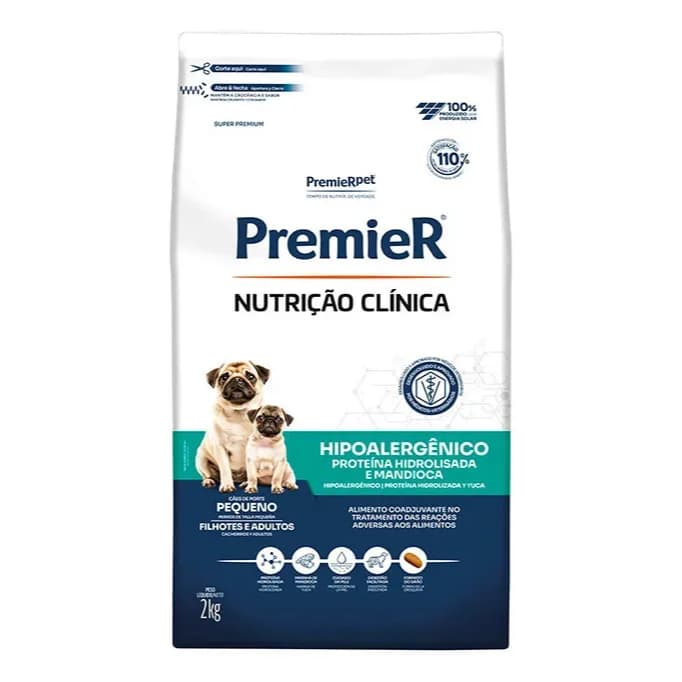 Ração 2Kg Premier Vet Hipoalergênico Proteína Hidrolisada Cães Pequenos