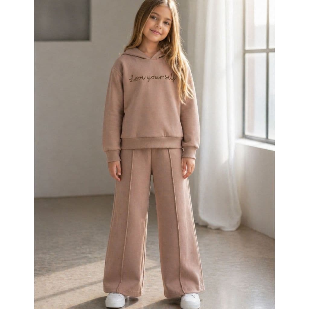 Conjunto Infantil Agasalho Moletom com Capuz e Calça Wide Legends Moda Inverno Menina