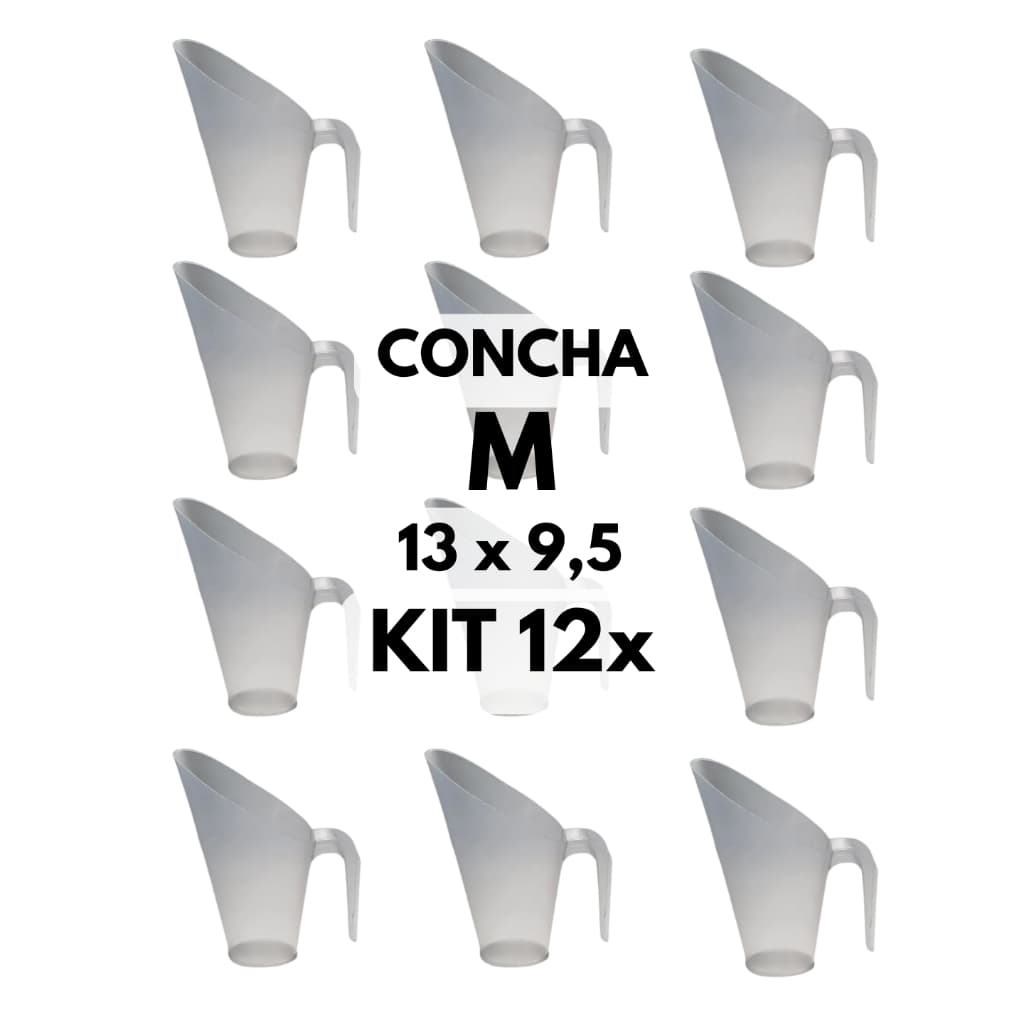 KIT 12x Concha Plástica Medidora M 300ml - Cereais Grãos Temperos Cozinha