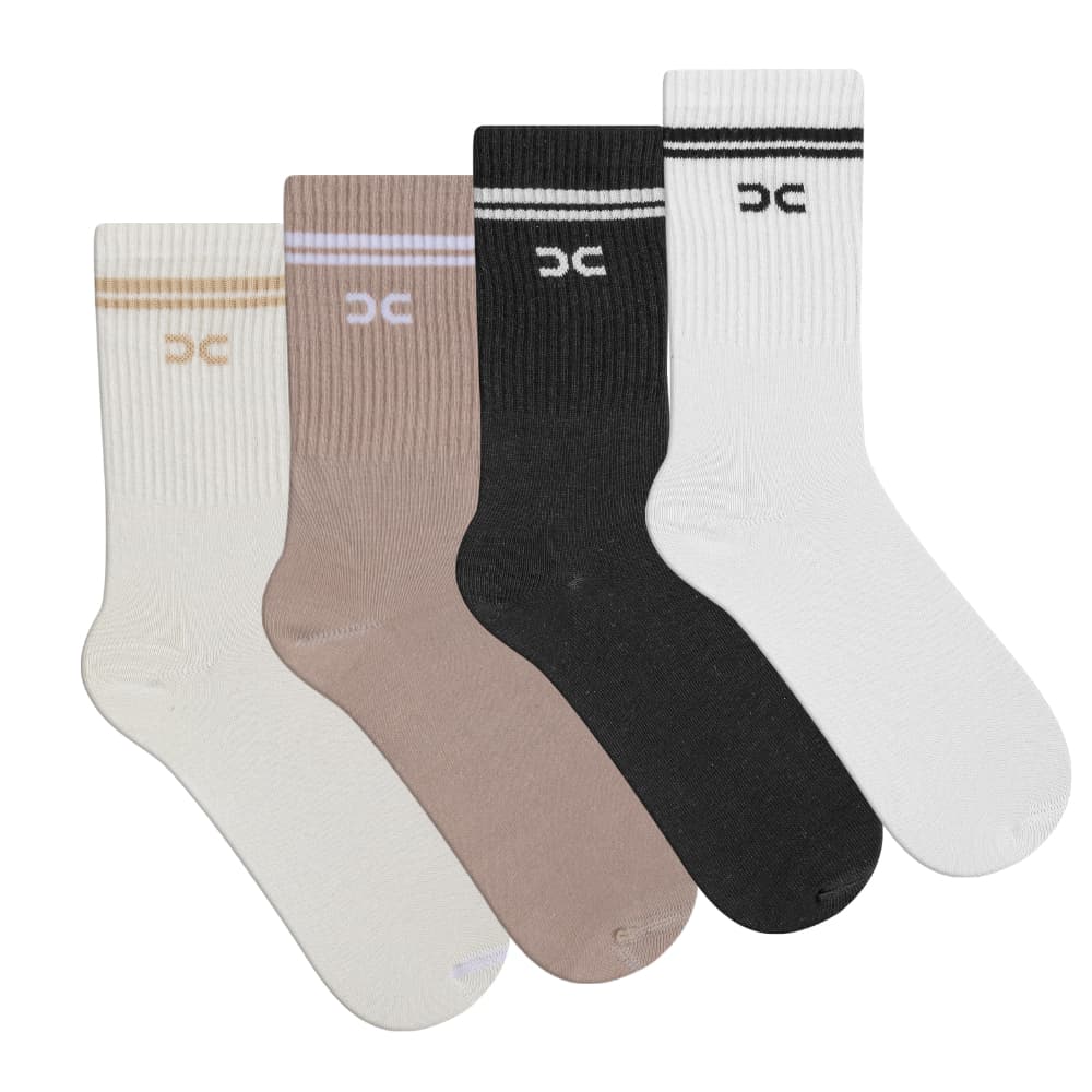 Meia Esportiva Academia Fitness Cano Médio Algodão Canelada Crossfit Caminhada Ciclismo Casual Feminina Masculina Retrô