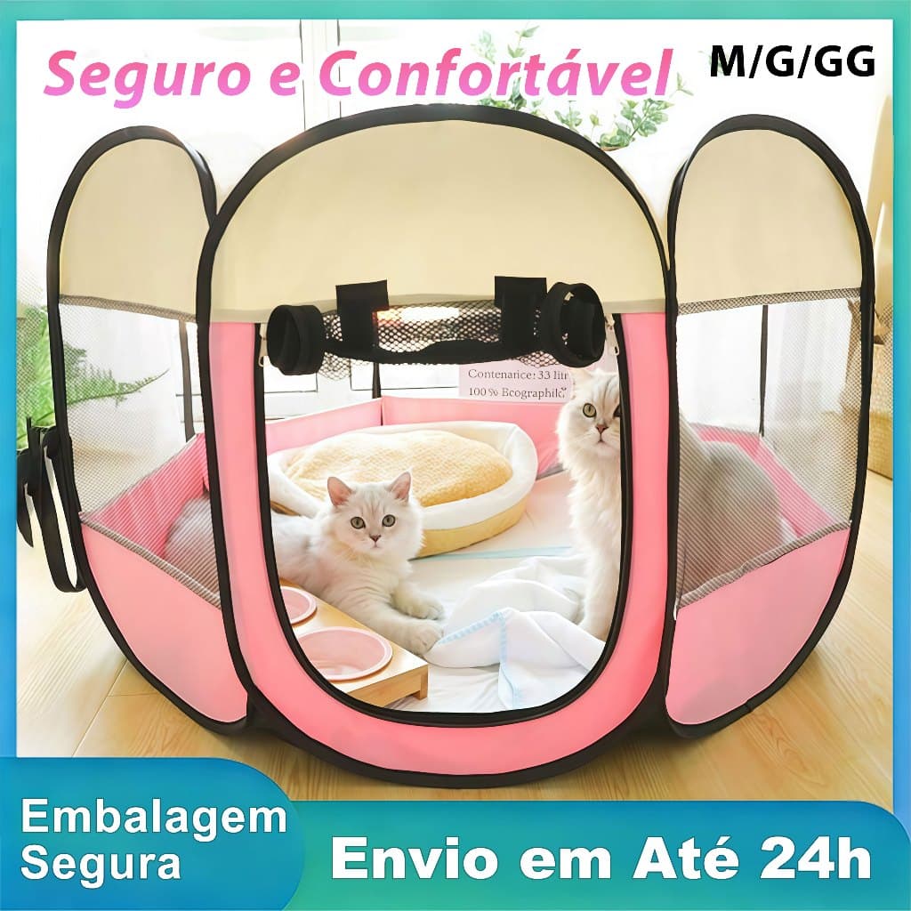 Cercadinho Pet Dobrável para Gatos Maternidade Tenda Grande Casinha Oxford