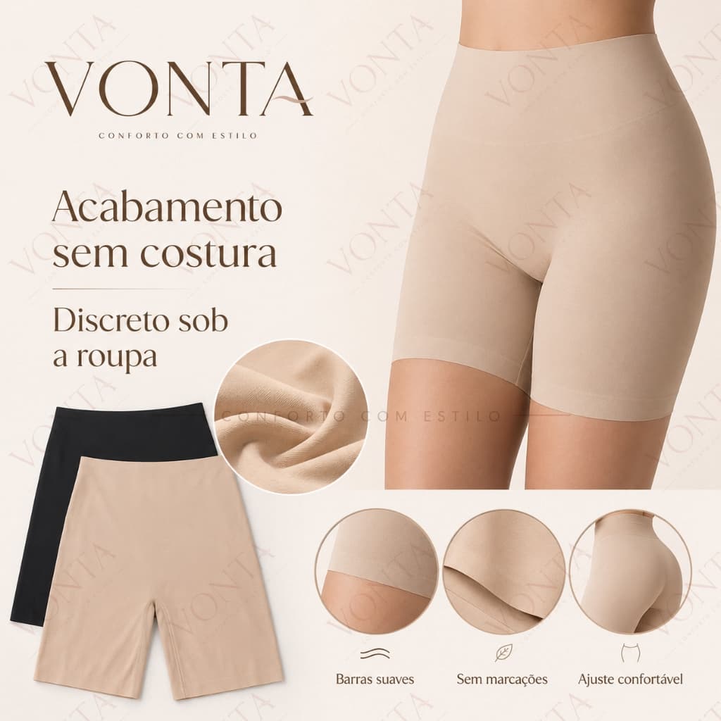 Short Feminino Sem Costura Segurança Anti Atrito Não Marca Cintura Alta Confortável para Vestido Saia