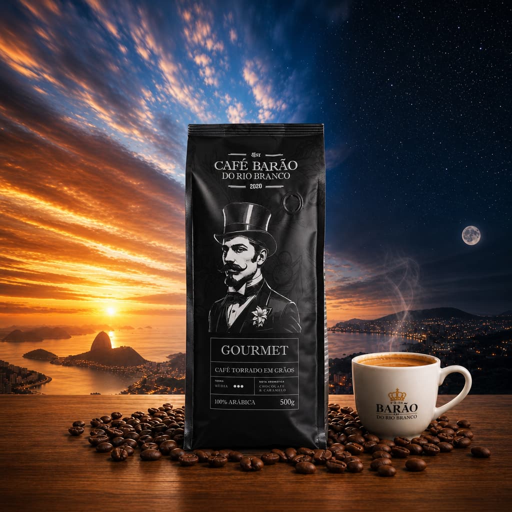 Café em Grãos | Gourmet 500g Barão Do Rio Branco | 100% Arábica | Chocolate e Caramelo