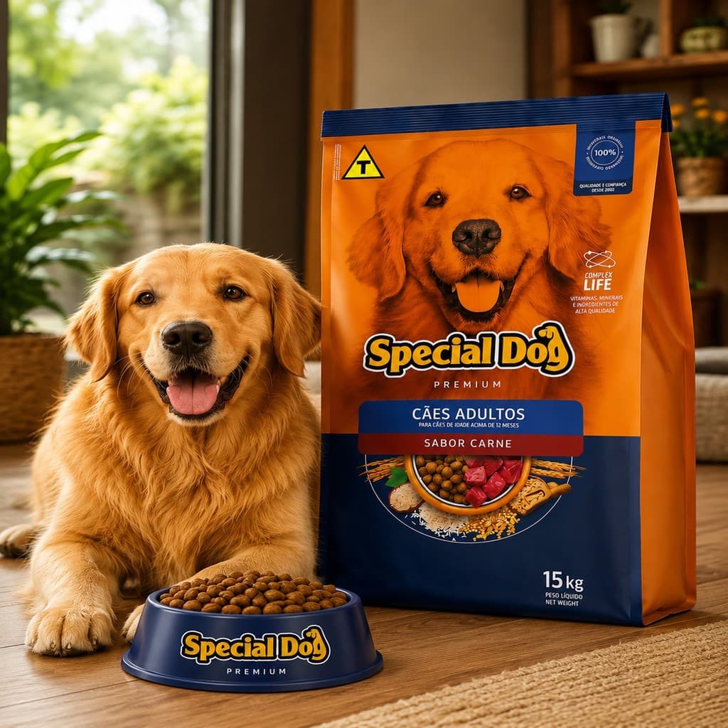 Para Cachorro 15kg Special Dog Adulto Sabor Carne 21% Proteína