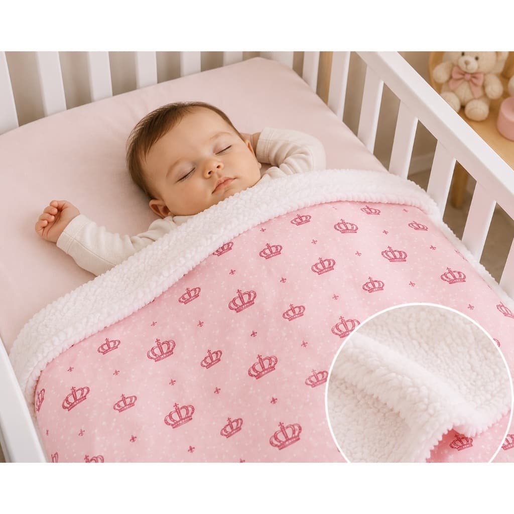 Manta Coberdrom coberta Bebê Menina Menino Dupla Inverno Coroa Bebê  Enxoval de Bebe Roupa de Bebe