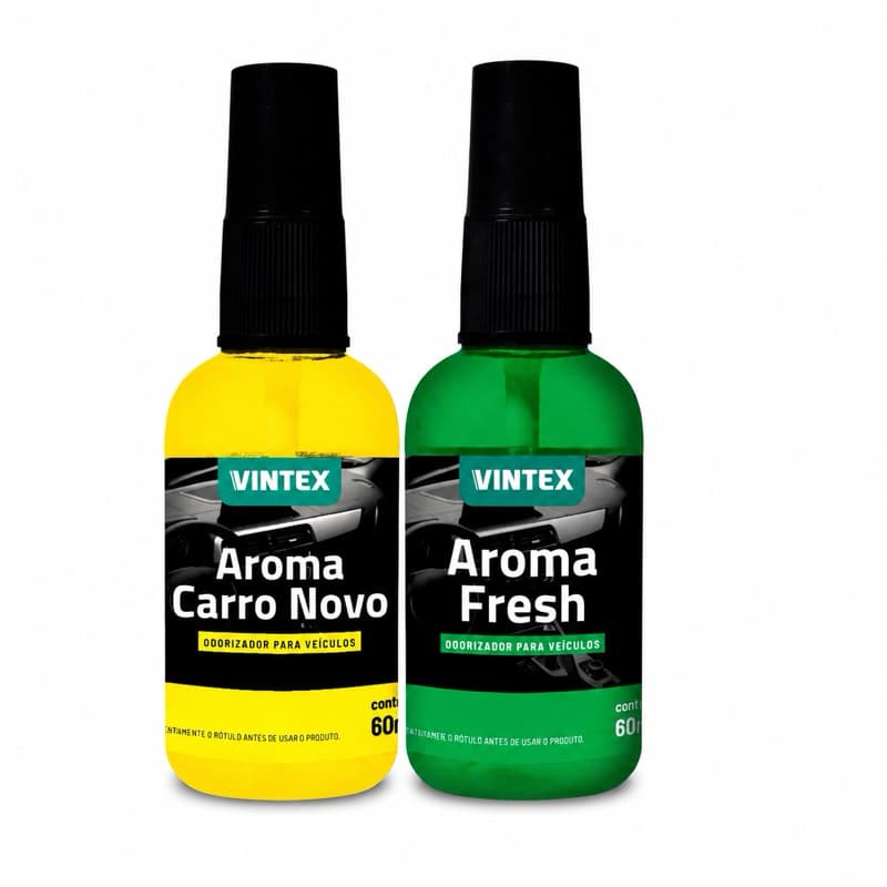 KIT Arominha Cheirinho FRESH + CARRO NOVO Vintex Para Carro Spray 60ml A Granel