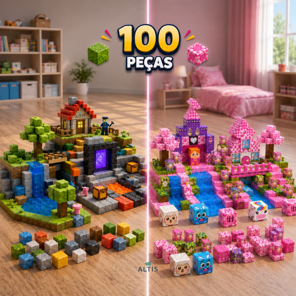 Blocos de Construção Magnéticos de Montar Brinquedo Infantil Craft Educativo