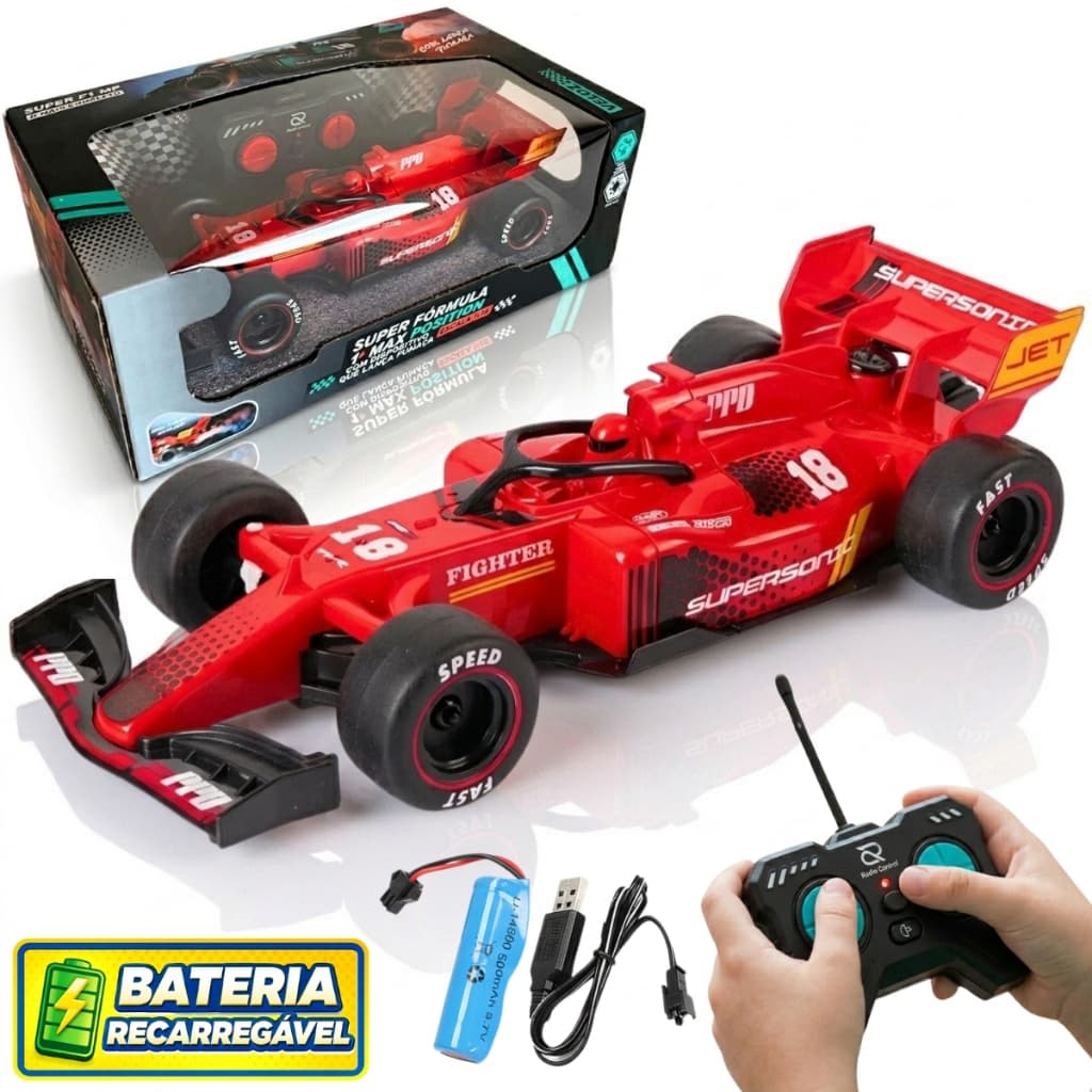 Carrinho Controle Remoto Recarregável Brinquedo Fórmula 1 Brinquedo para Menino