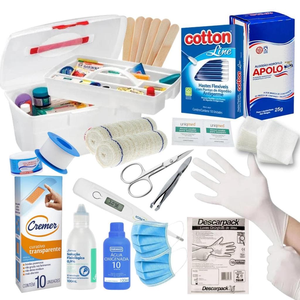 Kit De Primeiros Socorros Completo Emergencia Pronto Para Usar em Casa Carro Camping Viagem Trabalho Segurança total