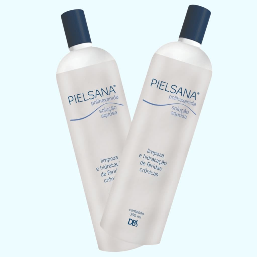 Kit 2 Solução Aquosa Phmb Pielsana Polihexanida Limpeza de Feridas 350ml