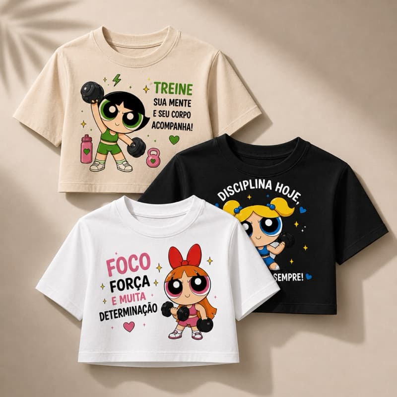 kit  3 un blusinha cropped feminino oversized camiseta academia treino musculação envio rápido