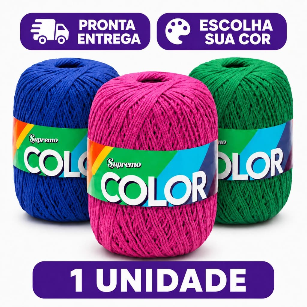 Barbante Supremo Color Nº6 400g 452m Algodão Similar Barroco para Crochê