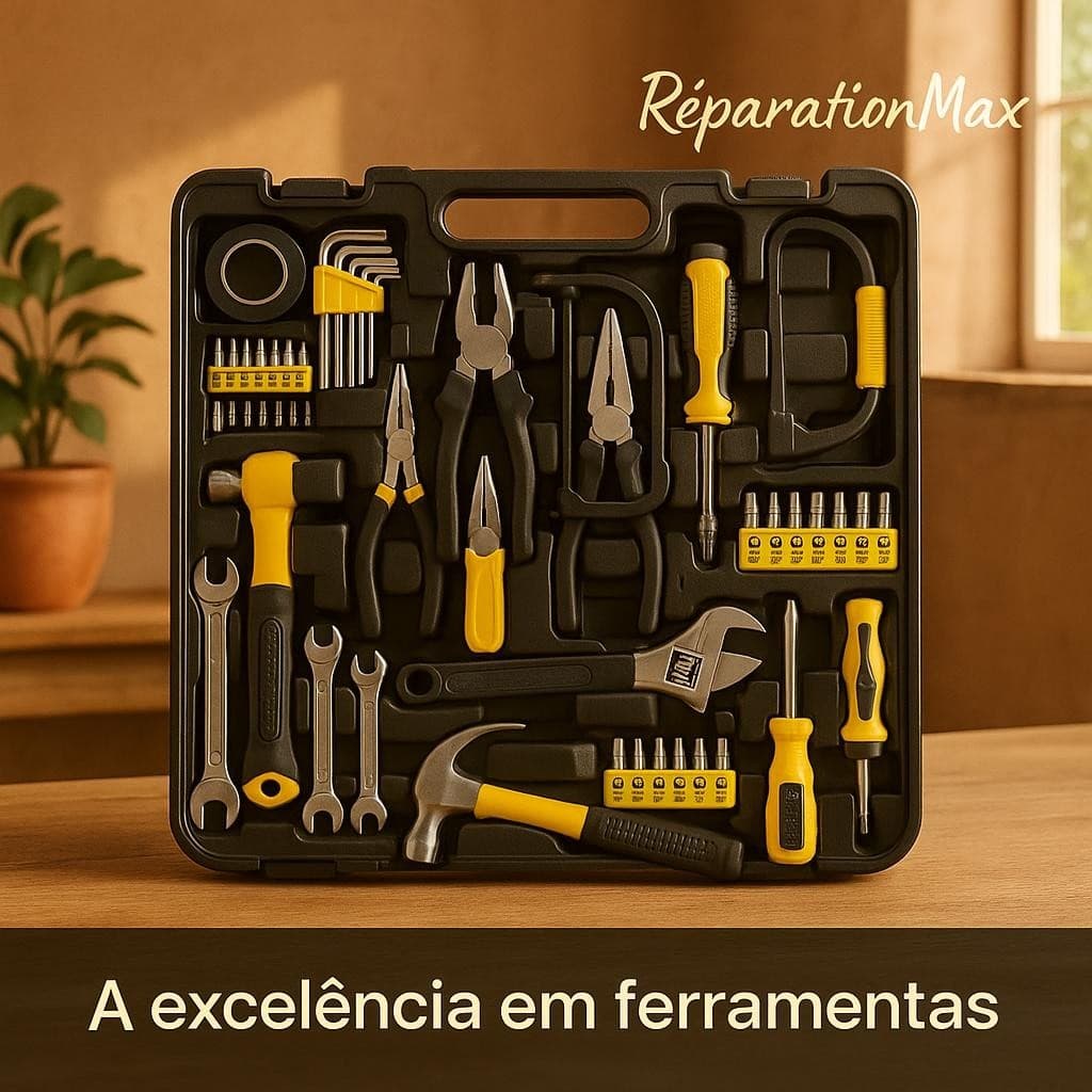 Kit Ferramentas Completo 200 Peças Com Maleta Organizador Resistente Preto