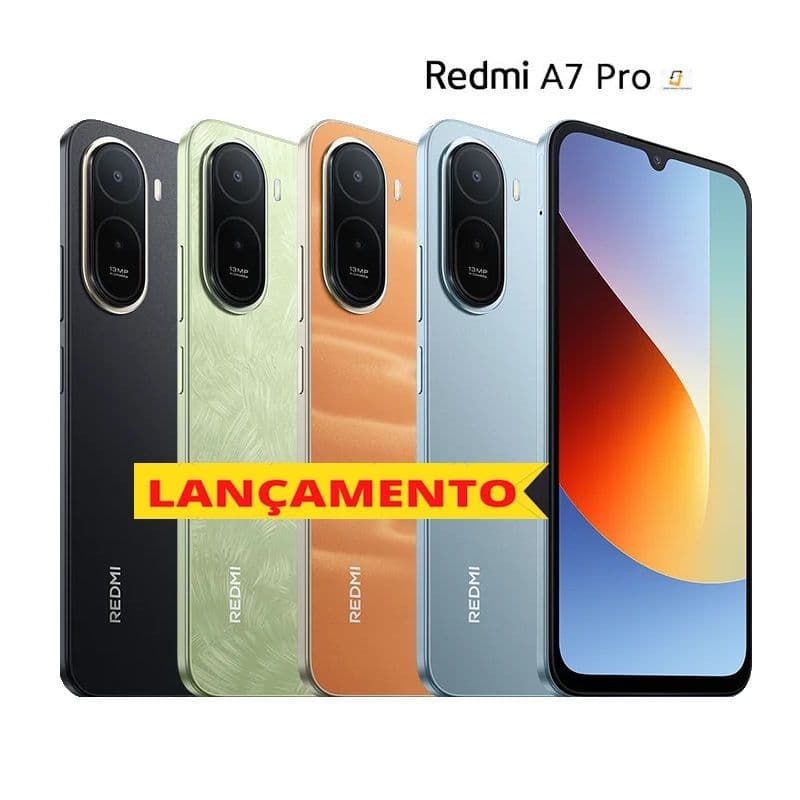 Smartphone Xiaomi Redmi A7 PRO 128GB / 64GB Dual SIM 4G, Tela 120Hz 6.9" - Global Lançamento 2026