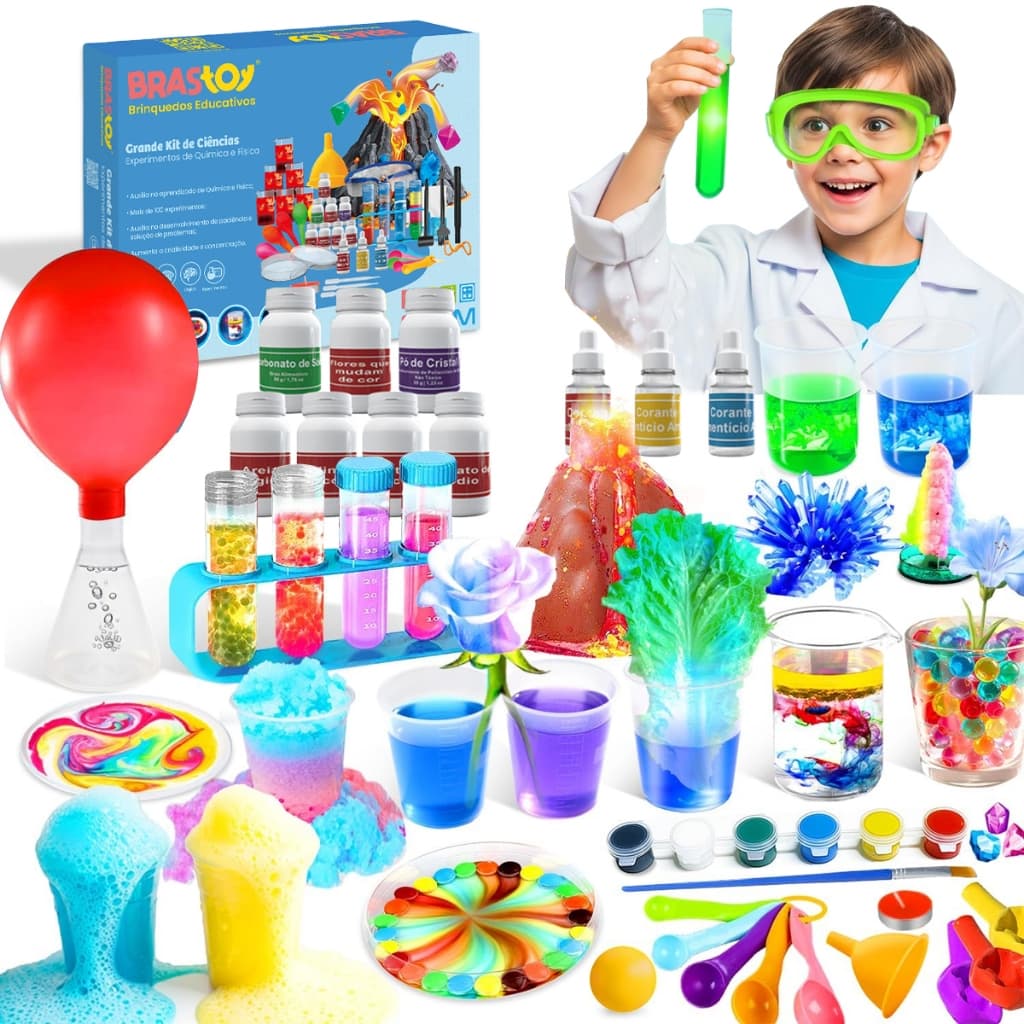 Kit de Laboratório Manual Química 100/150  Brinquedos Jogo Química Educativo Infantil