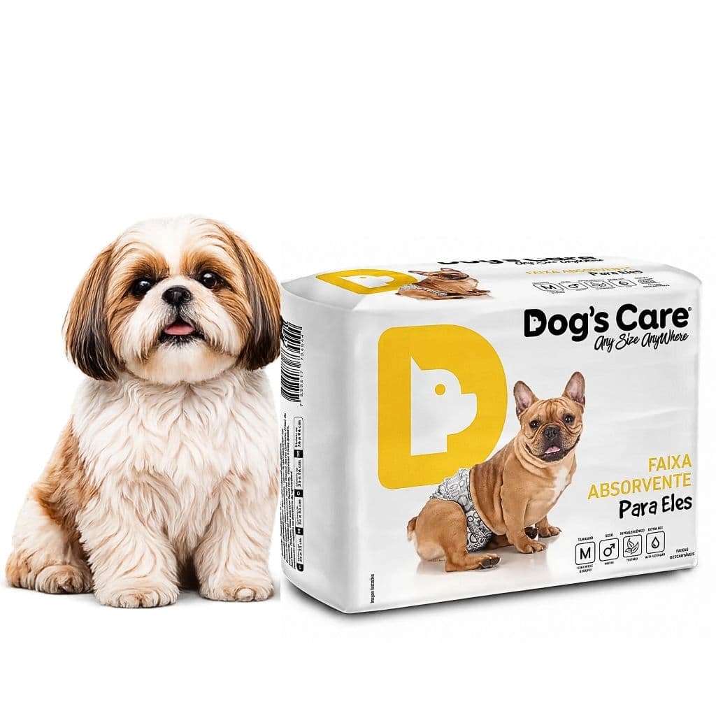 Fralda Descartável Cães Macho Tamanho M Dog's Care 12Un Higiênica