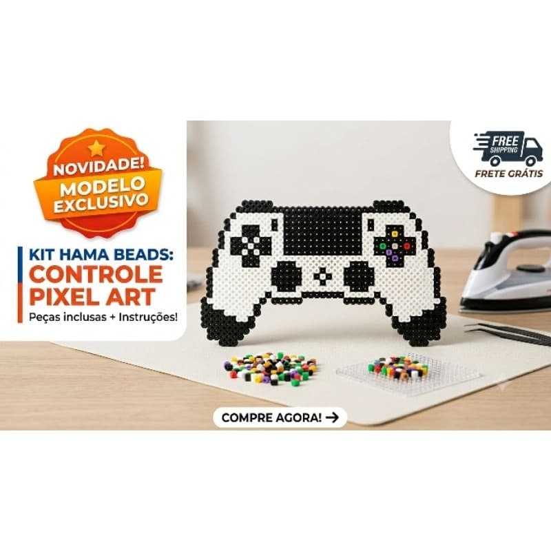 Controle videogame Pixel Art Hama Beads