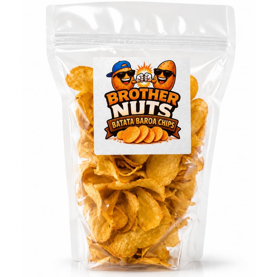 Batata Baroa Chips Crocante Saudável Snack Premium Embalagem Zip Lock