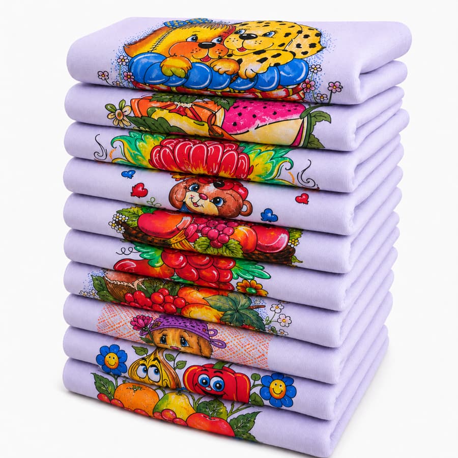 Kit 10 Pano De Prato Gigante 45x85 De Cozinha Estampado Algodão