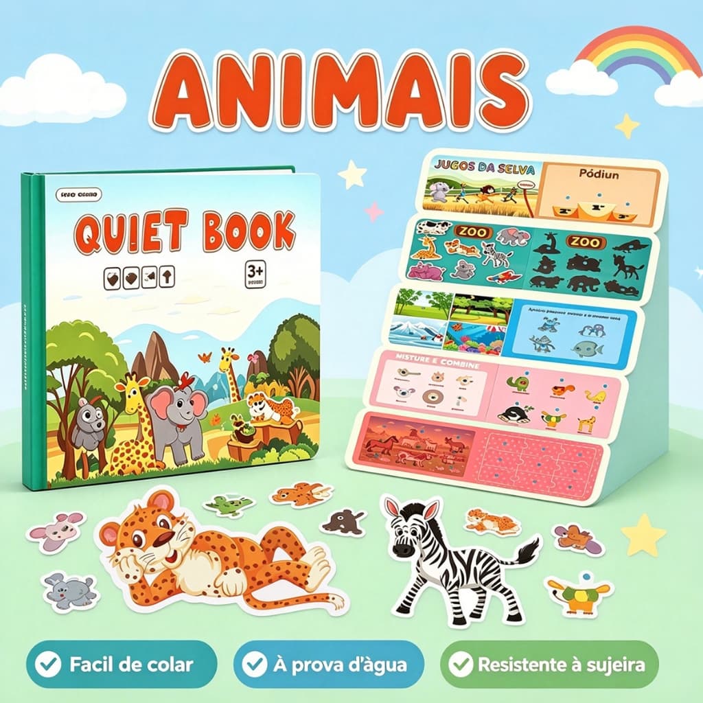 Brinquedos De Menino Livro Quiet Infantil Educativo Montessori com Adesivos Reutilizáveis Brinquedos Femininos Infantil