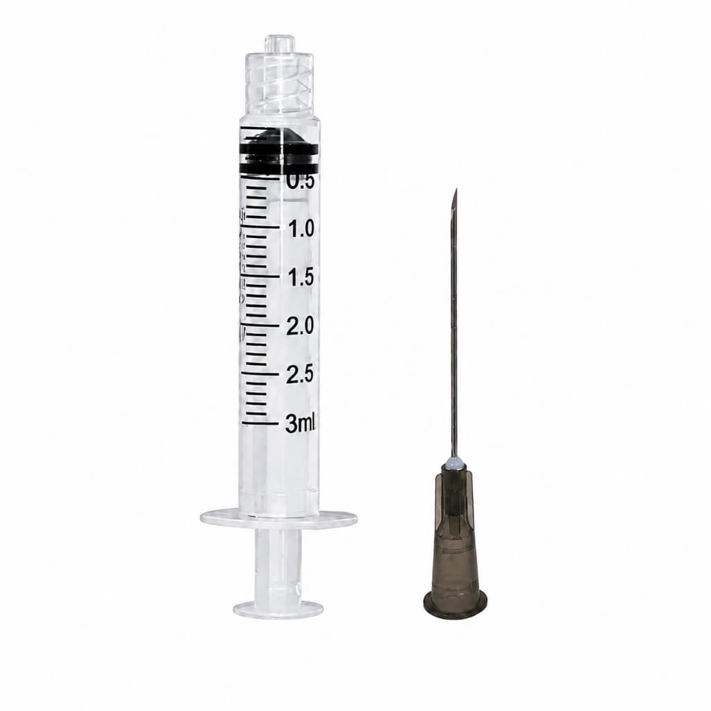 Kit Seringa 3mL + Agulha 25x0,70mm | Descartável Estéril | Caixa c/100 Unidades cada | Envio Rápido