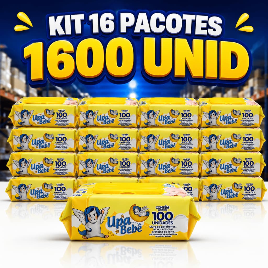 Kit Lenços Umedecidos Toalhas Umedecidas Upa Bebê Perfumado Aloe vera (100und por pacote)