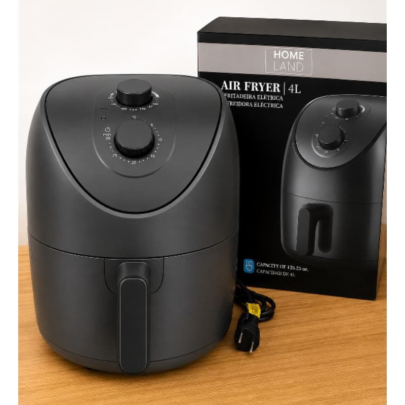 Fritadeira elétrica sem óleo Air Fryer 4l 1500w 220v cinza rosa verde - Home Land