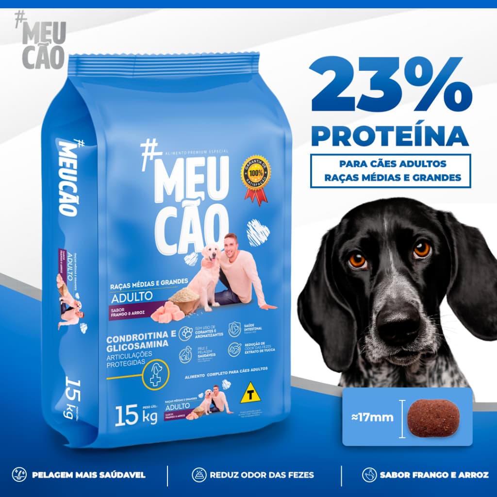 Ração Para Cachorro Meu Cão Premium Especial 15kg Raças Médias Grandes Sabor Frango  Arroz