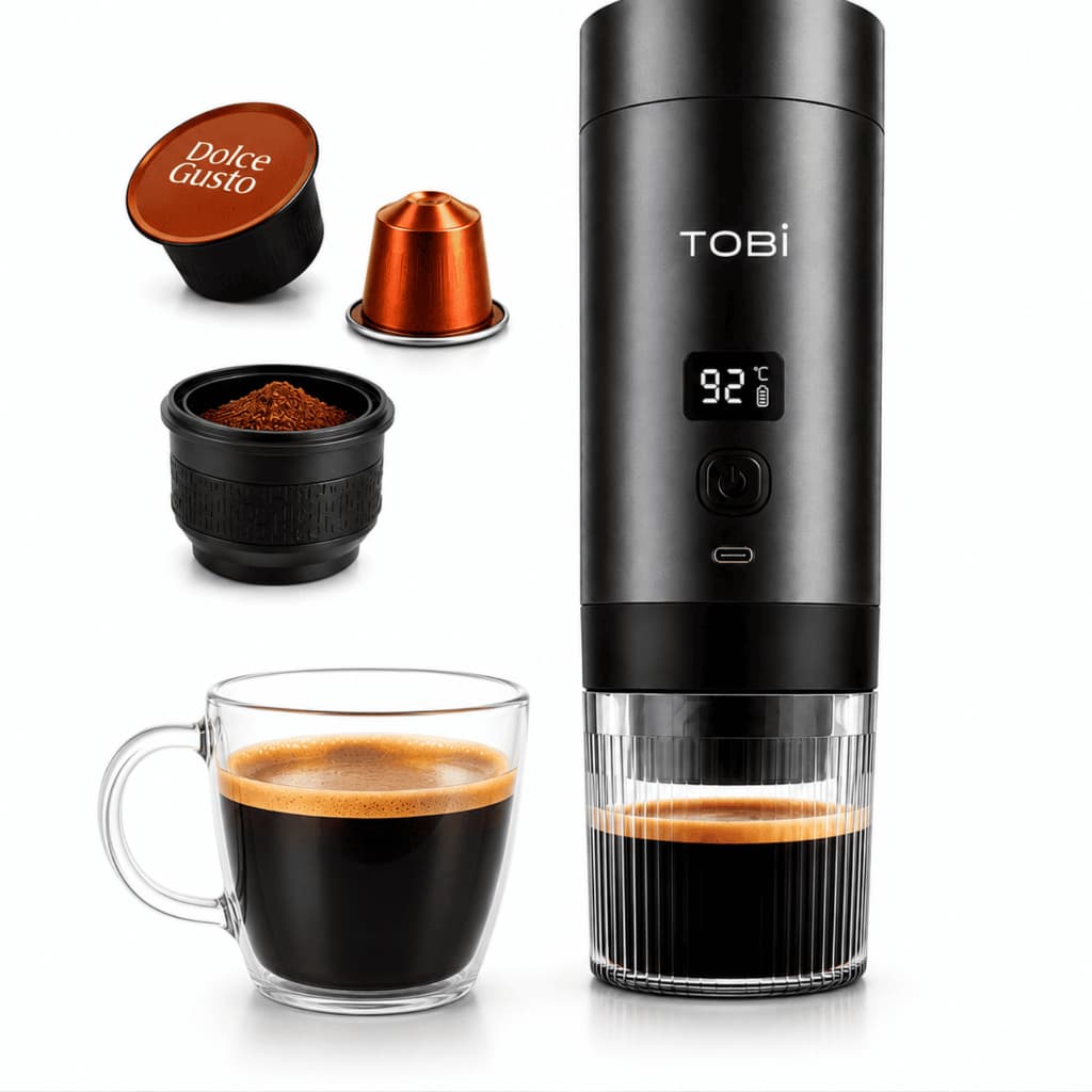 Cafeteira Portátil 3 Em 1 Expresso Elétrica Recarregável Suporta Capsula E Pó