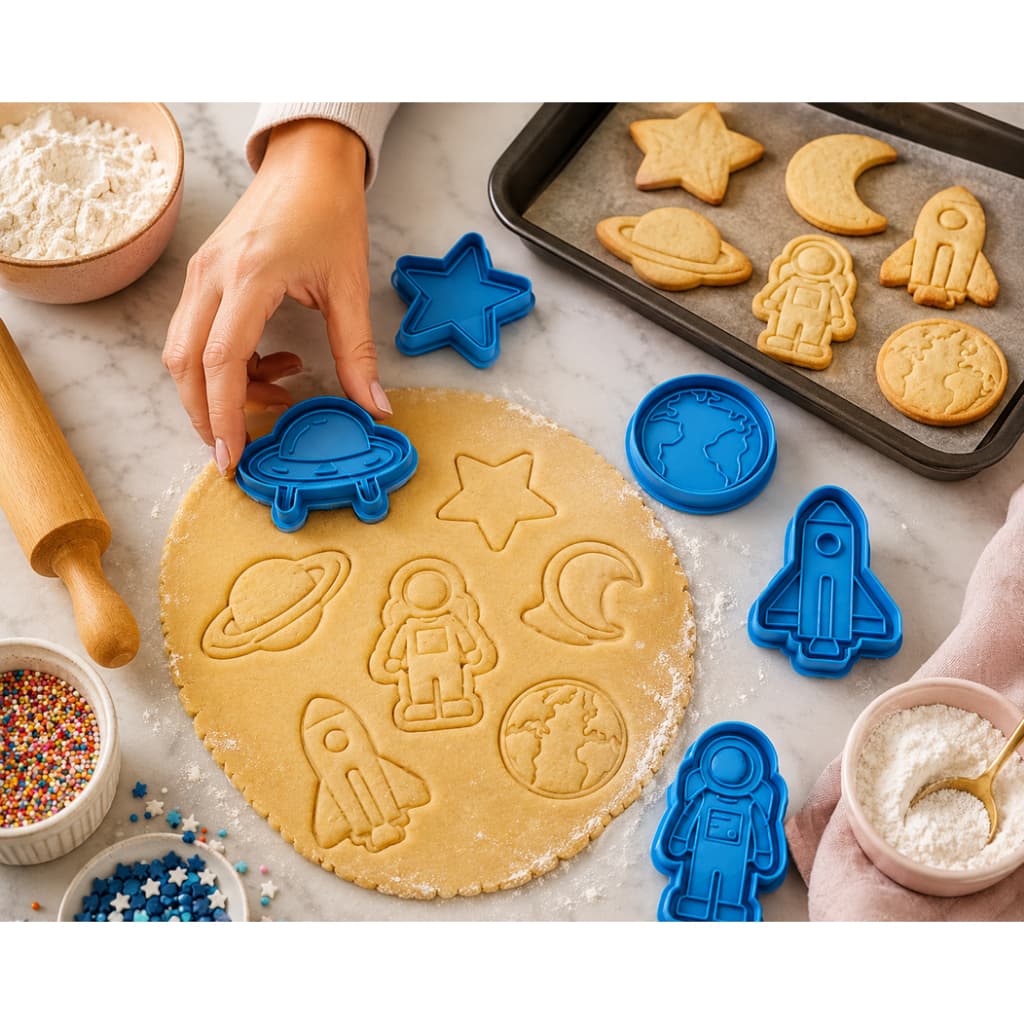 Kit com 7 Cortadores Astronauta | Biscoitos | Cookies | Pasta Americana | Massinha de Modelar
