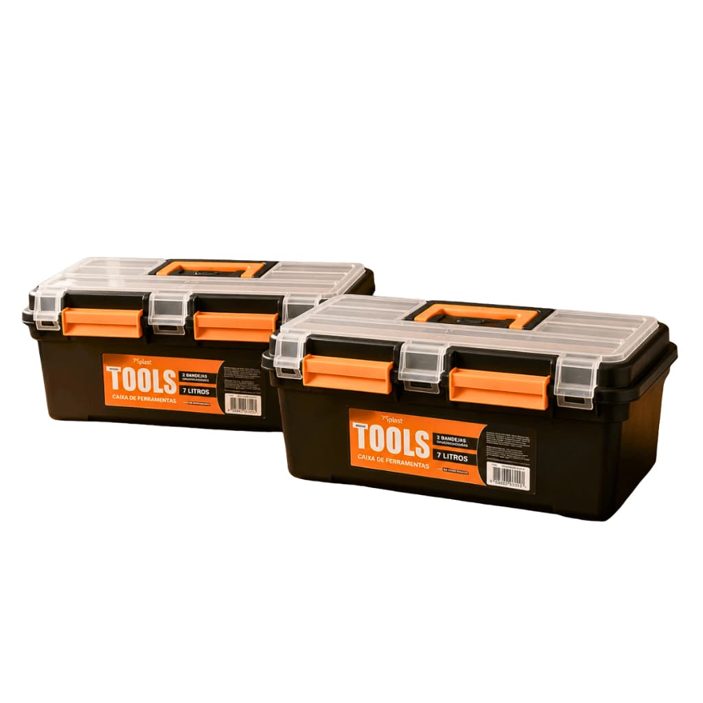 Kit 2 Caixas p/ Ferramentas Caixa De Pesca Organizadora 7L Resistente Compacta Promoção Envio Rápido