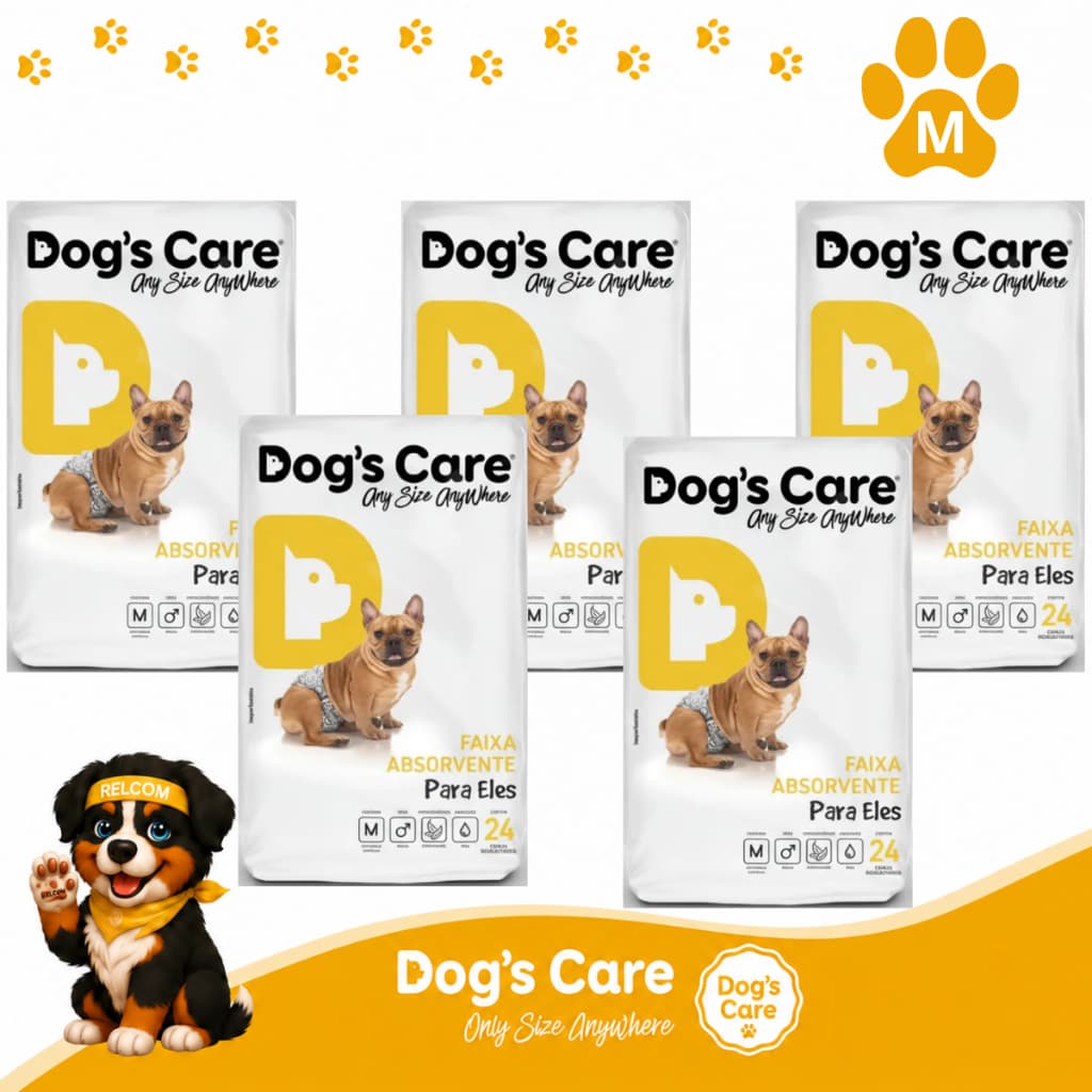 Fralda higiênica cães Pet descartável para cachorro Macho M kit 120  unidades Dogs care