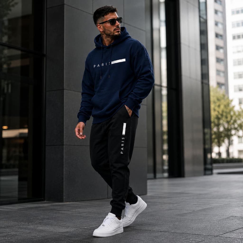 Conjunto Moletom Masculino Paris Calça e Moletom com Capuz